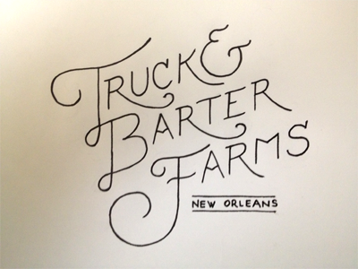 Truck & Barter Farms barter farms hand drawn lettering sketch truck