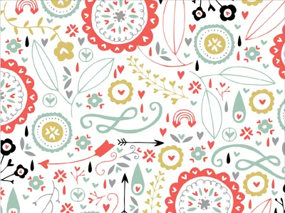 Ink Nest Pattern arrows colour hand drawn hearts illustration nicole larue pattern the ink nest