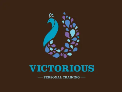 Victoriouslogo bird fitness identity logo peacock victorious