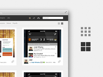 Full Size Dribbble Results display dribbble grid icon results