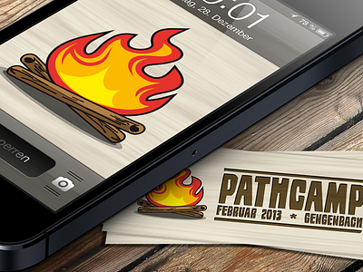 pathcamp Logodesign (iPhone bg & moocards) campfire fire logodesign logos moocards pathcamp