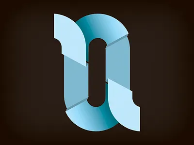 r+a a blue fold letters logo paper r shadow