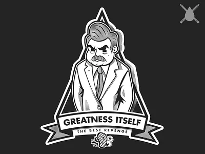 Ron Swanson: The Definition of Greatness. bacon illustration parks recreations ron swanson steak swanson