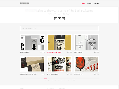 Shot gallery gray layout minimal website white