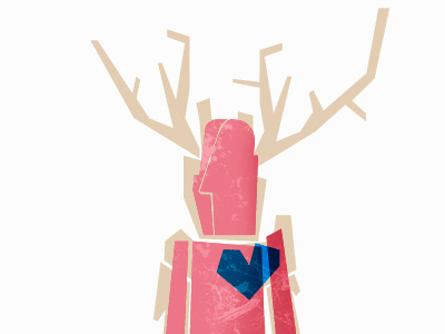 dehumanizing men III brown illustration men pink reindeer