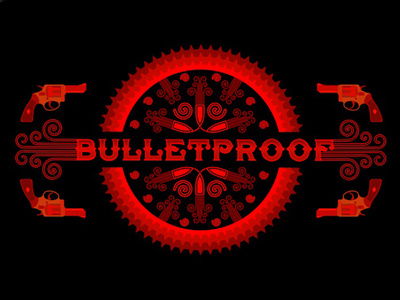 Bulletproof logo design graphics logo pistol revolver style vintage