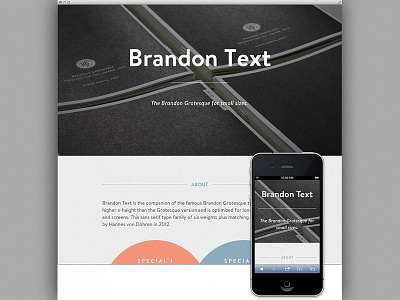 Microsite: Brandon Text brandon font geometric hvd typeface webdesign