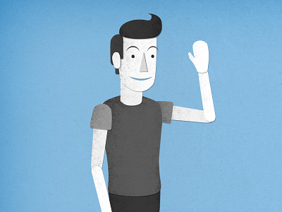 Paper puppet Man blue grey man paper puppet quiff simple