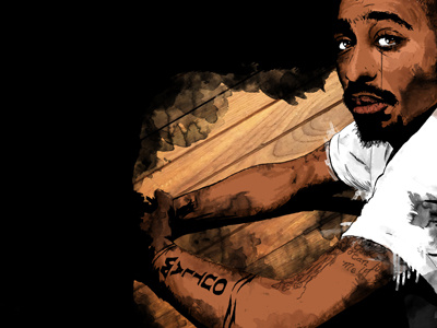 I.N.R.I. (Paquirri Bars) 2pac illustration tattoos tupac