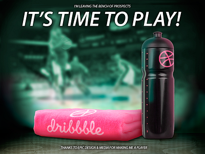 Lisinski Dribbble Debut balling bottle debut first gameon invite newbie play thanks towel welcome