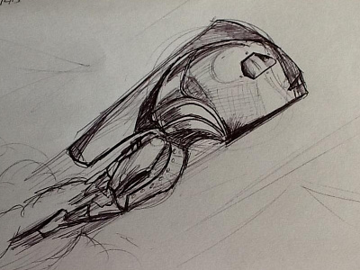 The Rocketeer - Day 37 ballpoint pen rocketeer sketch