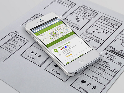 Responsive Map design interactive iphone 5 mobile responsive ui web design