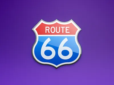 Signs: Route 66 blue brown chillin deer icon illustration purple red road sign roadsign route 66 route sign sign