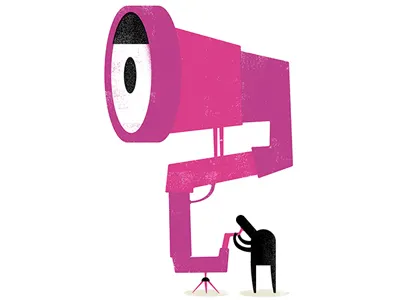 Management Today - Spot illustration illustration telescope texture work