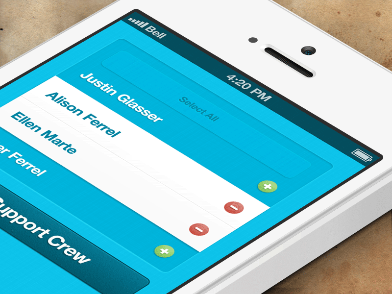 Selection Interface add ios iphone mobile remove select ui ux
