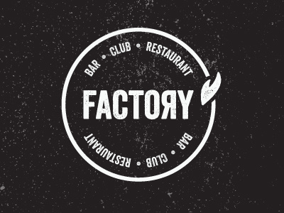 Factory bar circle club factory glasgow industrial logo restaurant rough texture