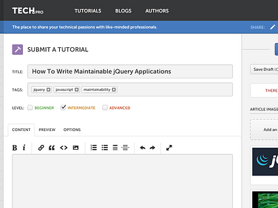 Submit A Tutorial community form tutorial ui ux website