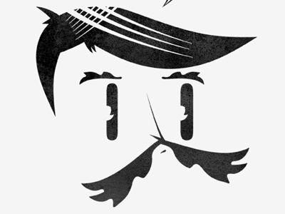 Nest character eyes face head illustration moustache