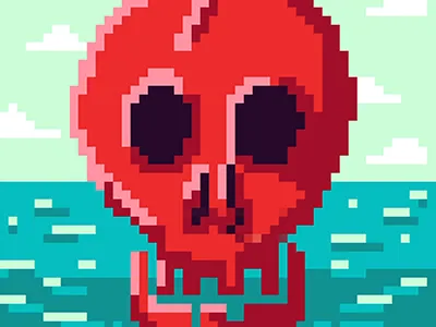 8-Bit Skull 8 bit adobe illustration photohop pirates