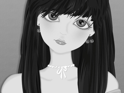 Naif black white girl illustrations naif vector