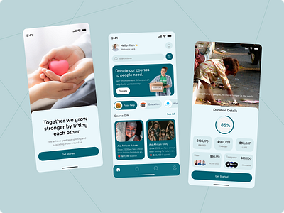 Charity Mobile App app design charity donation donation planner fintech fundraising app ios app mobile app mobile app design mobile design mobile interface mobile ui payment app product design promo saas transactions ui ux user interface
