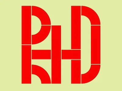 PHD Geometry Creative Poster Design creative creative design creative poster creativity geometric typography minimalistic modern design phd phd geometry phd typography poster poster design red red bold red bold typography red typography segmented shapes typo typographic art typography design