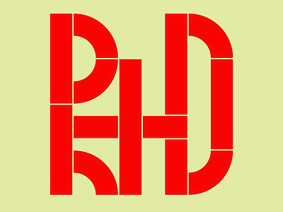 PHD Geometry Creative Poster Design bold typography creative creative design creative poster creativity geometric typography minimalistic modern design phd geometry phd typography poster poster design red red bold red bold typography red typography segmented shapes typo typographic art typography design