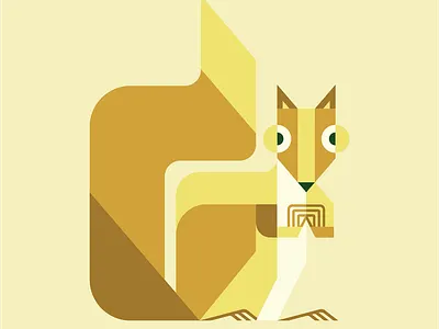 Squirrel 2d art acorn brand branding charley harper design fall geometric graphic illustrator mouse nature rat squirrel vector