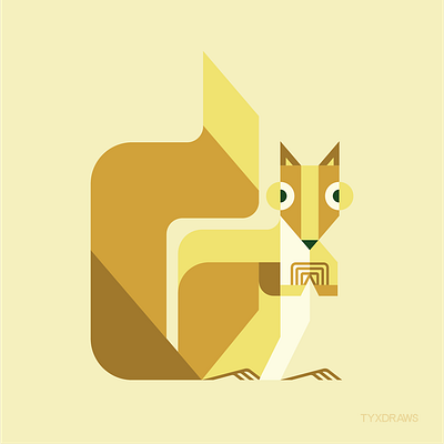 Squirrel 2d art acorn brand branding charley harper design fall geometric graphic illustrator mouse nature rat squirrel vector