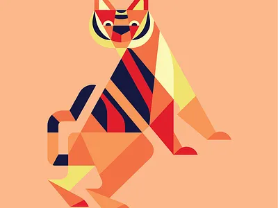 Tiger 2d art branding cat design geometric graphic icon illustration illustrator jaguar logo stripes tiger tigre