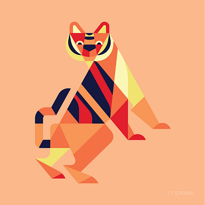 Tiger 2d art branding cat design geometric graphic icon illustration illustrator jaguar logo stripes tiger tigre