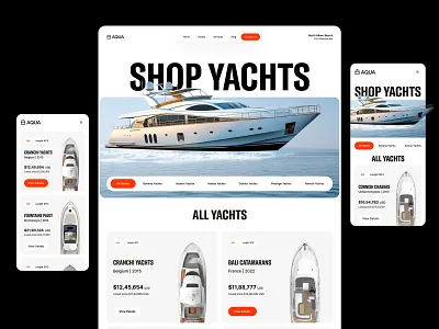 Aqua Yacht Website Design boats design design studio interface landing page orix sailing service ui ux water sports web web design web layout webdesign website yachting yachts