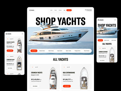 Aqua Yacht Website Design boats design design studio interface landing page orix sailing service ui ux water sports web web design web layout webdesign website yachting yachts