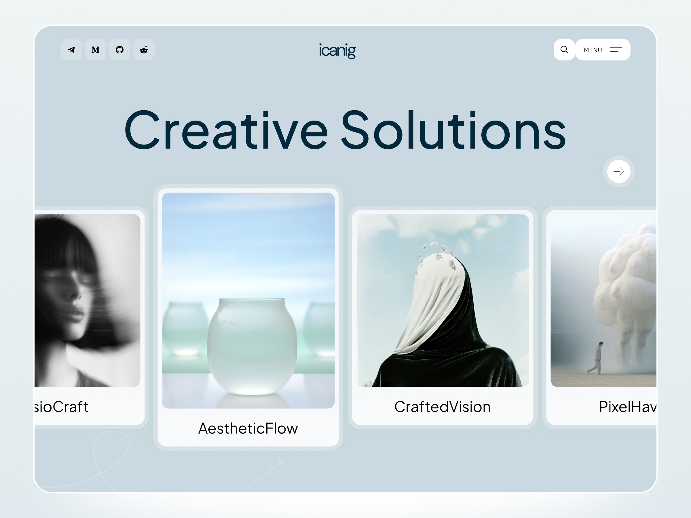 Example of Creative Portfolio UI