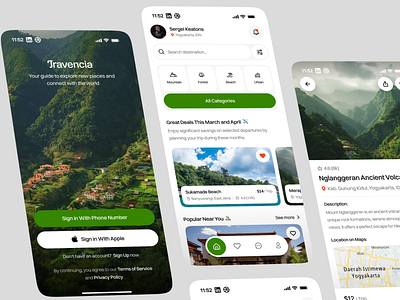 Travencia - Travel App design figma mobileapp ui uiux uiuxdesign ux