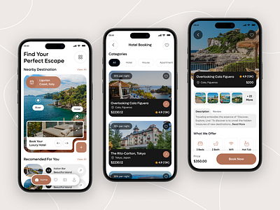 Hotel Booking Mobile App app design booking booking app mobile app product design travel travel agency travel app uiux