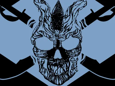 Pirate bones flag illustration pirate skull sword