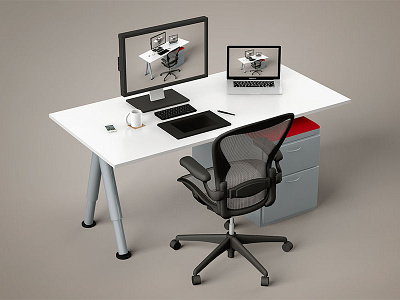 Infinite My Desk 3d c4d