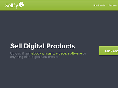 Sellfy homepage redesign gray green homepage landing sellfy website