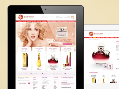 BS E-commerce Redesign beauty beauty success cosmetics e commerce ecommerce nina orange perfumes pink purple red ui ux web web design