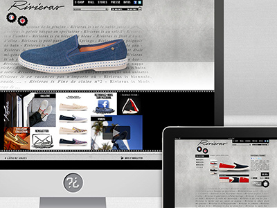 // webdesign proposal for Rivieras brand // fashion graphic shoes sneakers webdesign