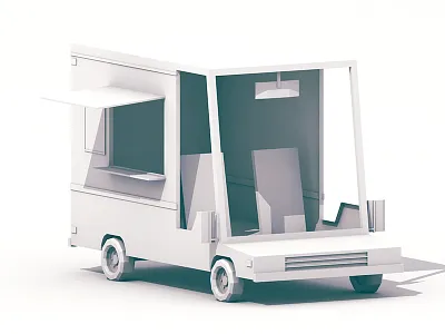 Step Van 3d c4d cartoony cinema 4d food truck low poly lowpoly model render step van tires truck van vehicle windows