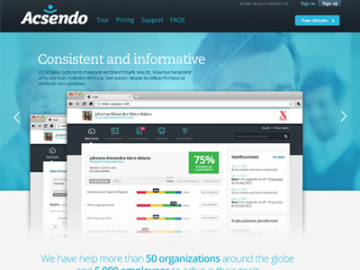 Acsendo app blue hr landing screenshot web webapp website