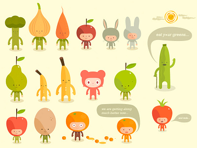 Vital Vitamins apple banana bear cartoon character cucumber egg fruit idokungfoo orange oxley shiny simonox speaking sun tomato vegetables