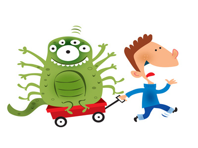 Monster alien cartoon humor illustration monster vector