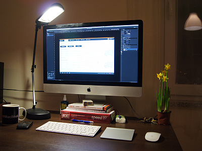 home workspace :) imac magic trackpad workspace