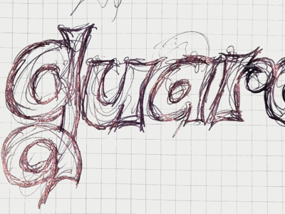 First stage typographic sketch concept lettering sketch typography