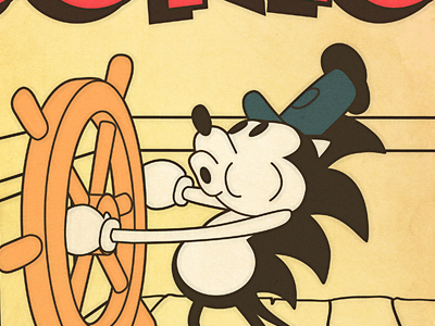 Steamboat Sonic poster disney poster sega sonic steamboat willie