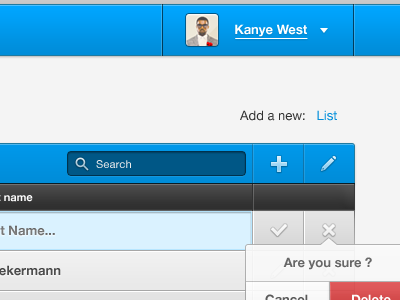 Add content within table backend ui web