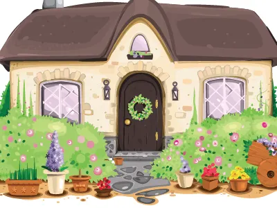 Home Sweet Home building cozy flowers garden home village